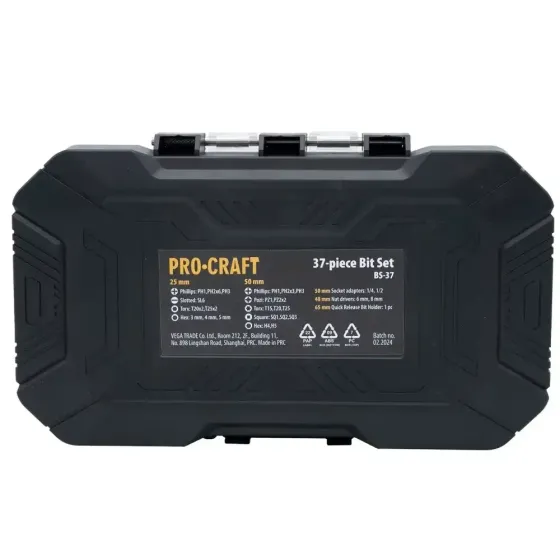 Набор бит Procraft BS-37 – 37 шт, для шуруповерта, в кейсе Львов