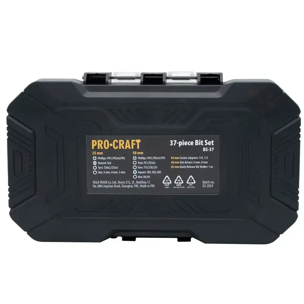 Набор бит Procraft BS-37 – 37 шт, для шуруповерта, в кейсе Львов - изображение 2