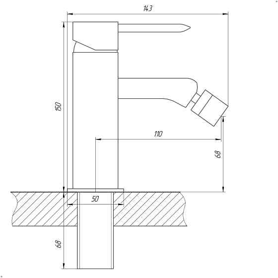 Змішувач для біде TOPAZ  CORSICA TC 16601-H48 на гайці,шланги TAQ-M1055,D35 Луцк