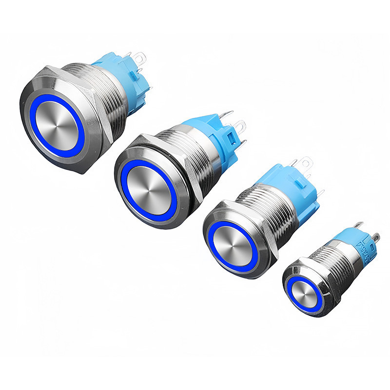 Кнопка 22 мм синя з підсвіткою 12–24 В Київ - фото 1