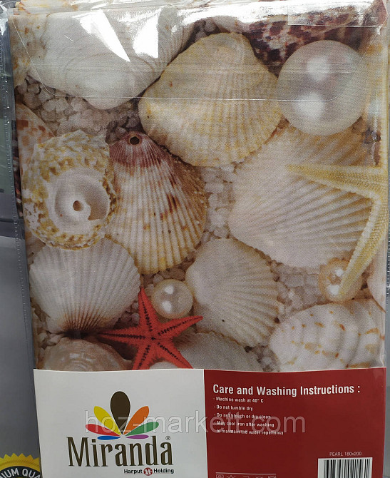 Штора для душа тканевая миранда Rearl 180 х 200 см бежевая Харьков - изображение 3