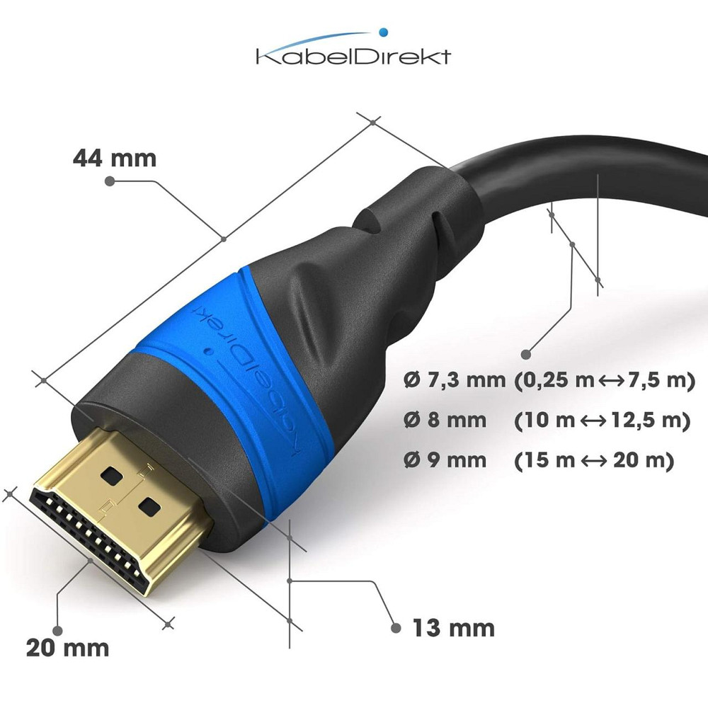 KabelDirekt HDMI кабель 2 шт 3 м 8K@60Hz 4K@120Hz High Speed с Ethernet для PS5 Xbox Series Switch Blu‑ray Киев - изображение 3