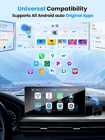 Бездротовий адаптер CarPlay Android Auto, WiFi, Bluetooth, для авто з 2016 року Android 10+, USB-A/T Київ - фото 5