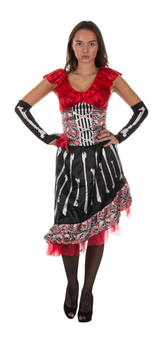 Сукня жіноча з черепами та нарукавниками для вечірки на Хелловін розмір S\М чорно-червоний Київ - фото 3