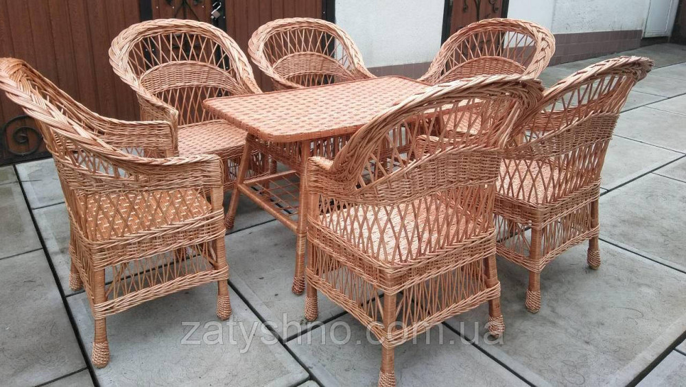Набір меблів плетених на 6 персон Київ - фото 5