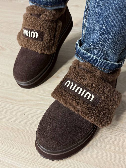 Черевики жіночі Hengji 88-6 на хутрі з липучкою замшеві коричневі, 39, 24,5 см Київ - фото 18