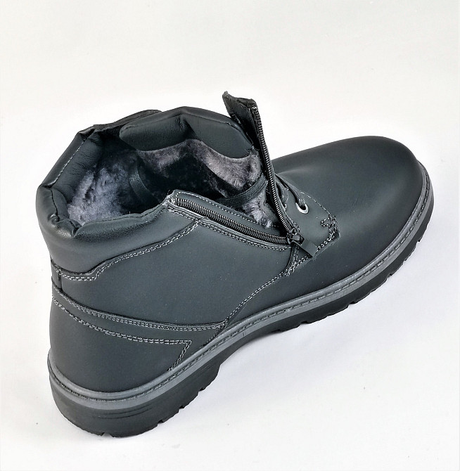 Черевики ЗИМНІ Чоловічі Чорні Кросівки з МЕХОМ на замку з блискавкою (розміри: 42,44) — 204-1 Дніпро - фото 3