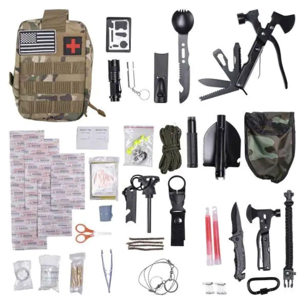 Туристичний набір інструментів для виживання 21х15х12 см похідний набір з аптечкою і лопатою Lugi HP-D-5 Київ - фото 1