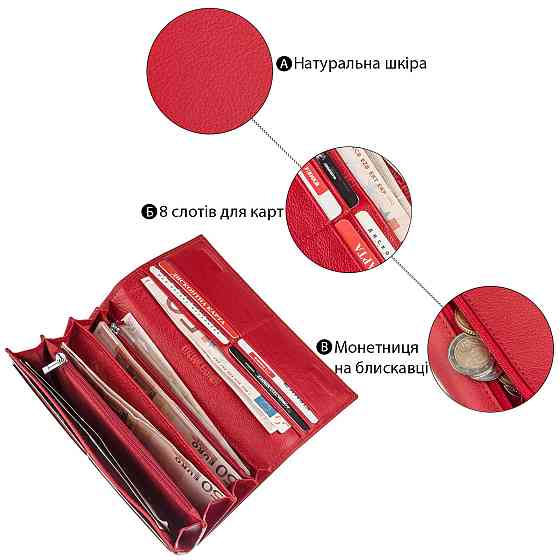 Жіночий гаманець ST Leather 20093 Червоний Київ