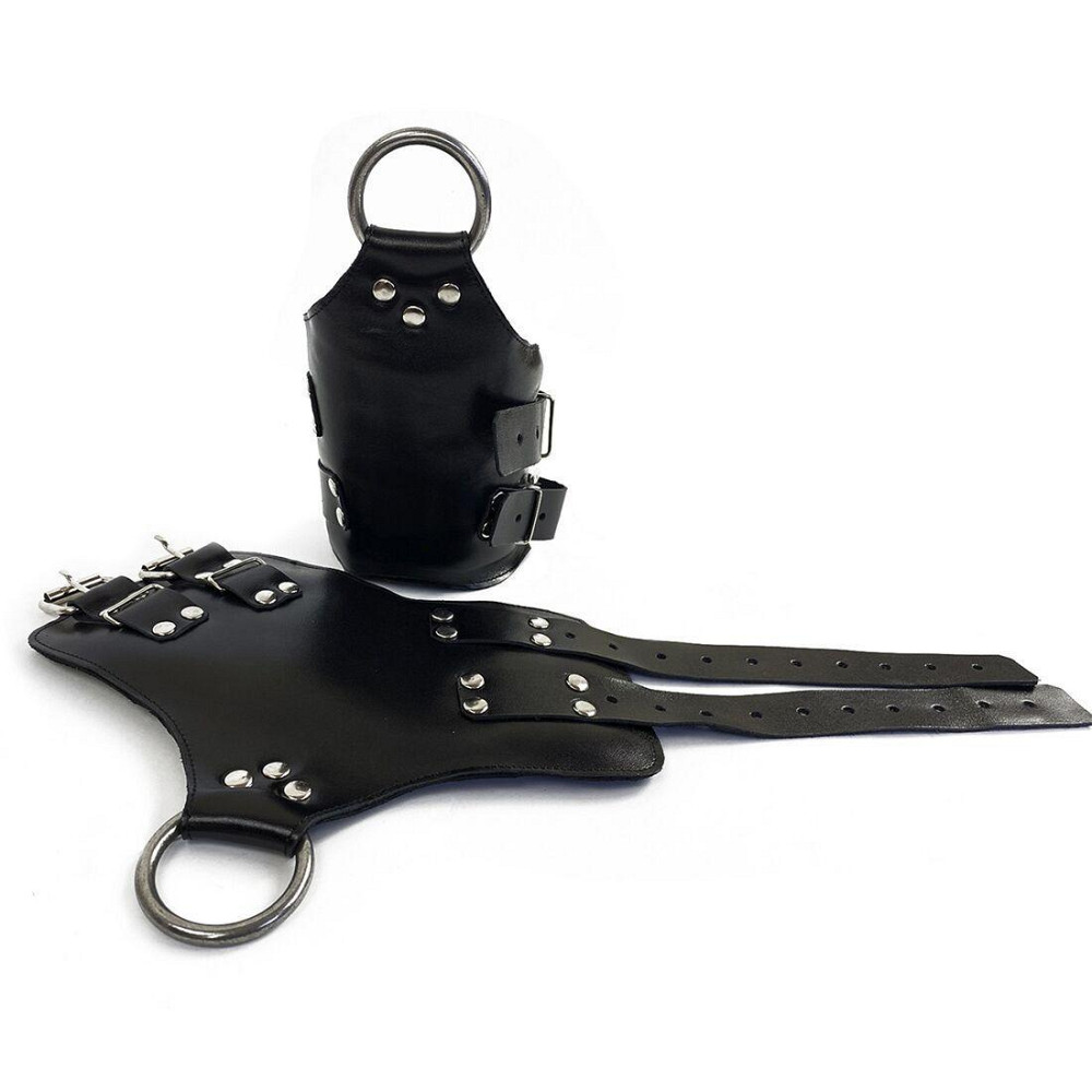 Манжети для підвісу за руки Art of Sex – Kinky Hand Cuffs For Suspension, чорні, натуральна шкіра Sex Aura Київ - фото 2