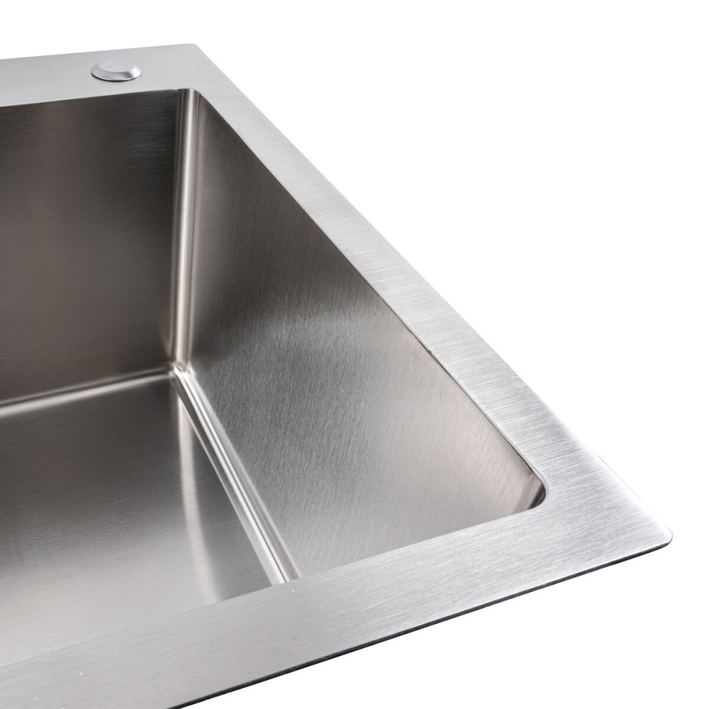 Кухонна мийка Platinum Handmade 650х450х220 (товщина 3,0/1,5 мм + дозатор в комплекті) Коломыя - изображение 7