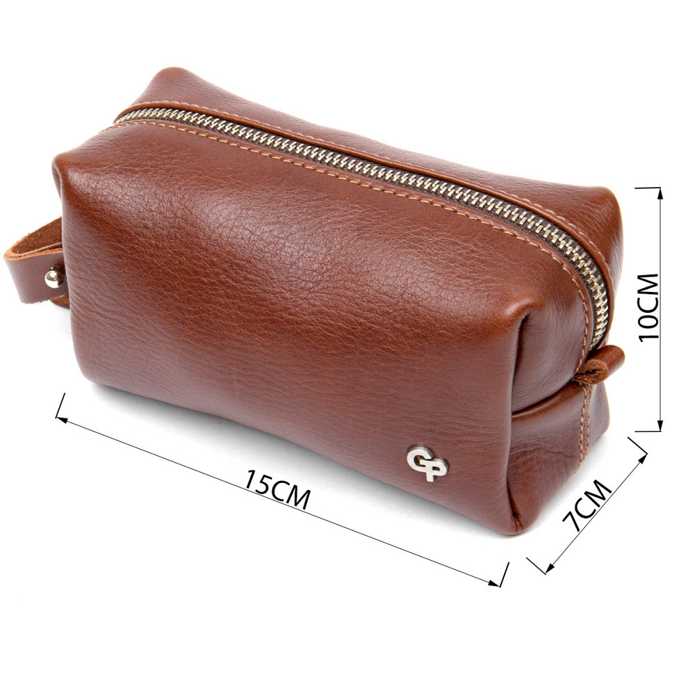 Чоловіча косметичка з натуральної шкіри Коричневий (GRANDE PELLE) Київ - фото 7