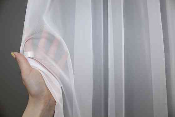 Тюль с бантовой тесьмой VR-Textil н101 Шифон однотонный Белый 600х270 см (44-024) Киев