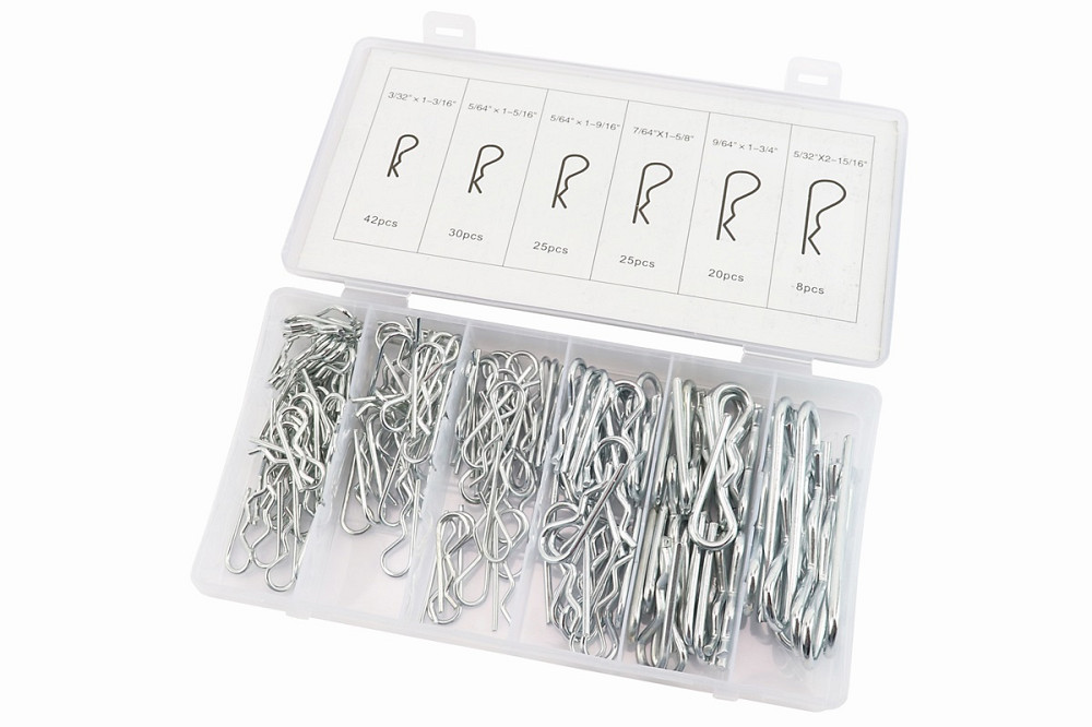 Набір пружинних шплінтів (L-30;d-1,9, L-33;d-1,7, L-40,d-1,7; L-40;d-2,4,L-45;d-3,2, L-75;d-3,7) 6 видів, 150шт Киев - изображение 1