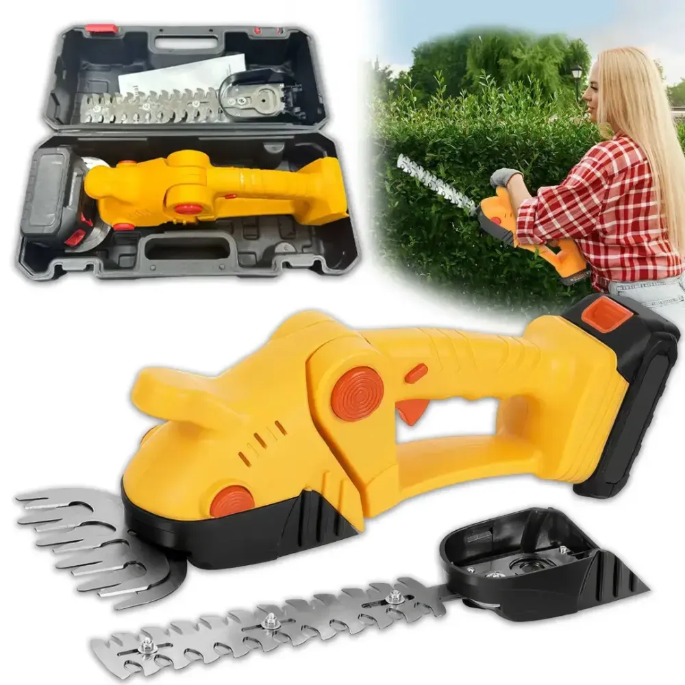 Аккумуляторные ножницы-кусторезы на 24Вт с 2 насадками по уходу за садом в кейсе Коломия - фото 1