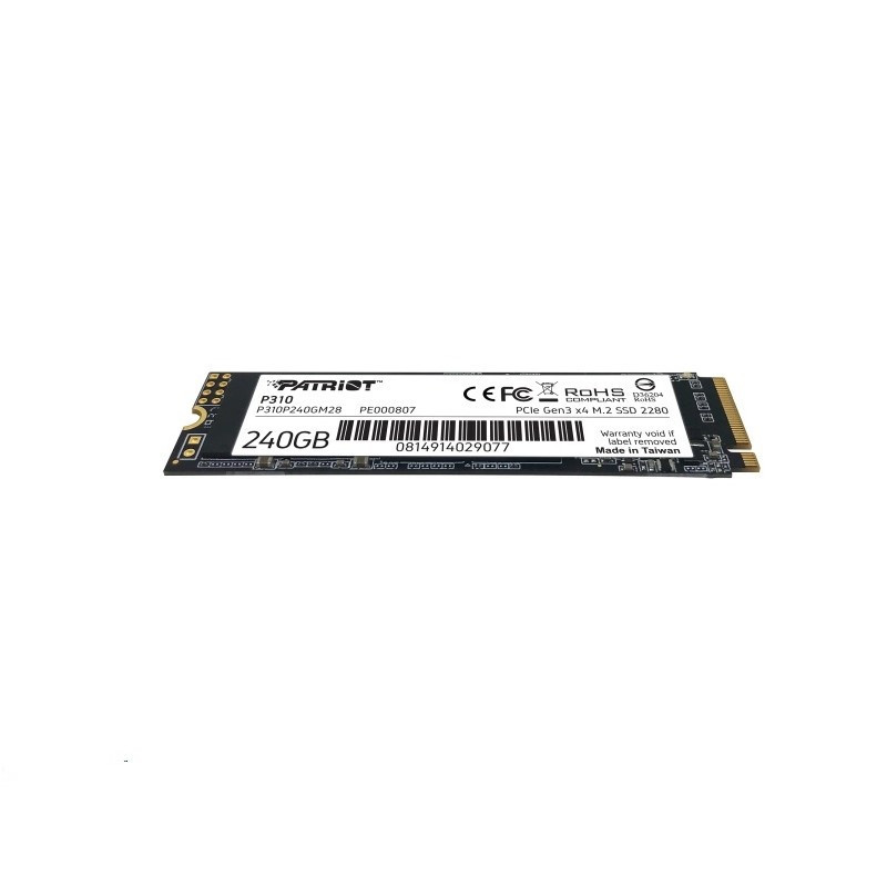 SSD диск накопичувач M.2 Patriot P310 240GB NVMe 2280 PCIe 3.0 3D TLC P310P240GM28 Одеса - фото 6
