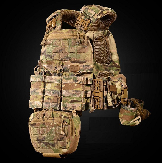 Тактический комплект плитоноски М7 с 7 подсумками (без плит) Мультикам Вінниця - фото 6