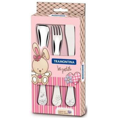 Набір столових приборів Tramontina Baby Le Petit Рожевий 3 предмети (66973/005) Вінниця - фото 1