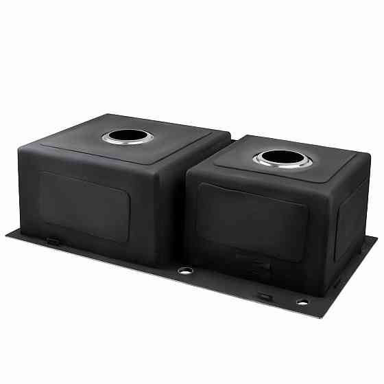 Мийка для кухні з двома чашами інтегрована Lidz Handmade H7843 (LDH7843BRU35387) Brushed Steel 3,0/1,0 мм Київ