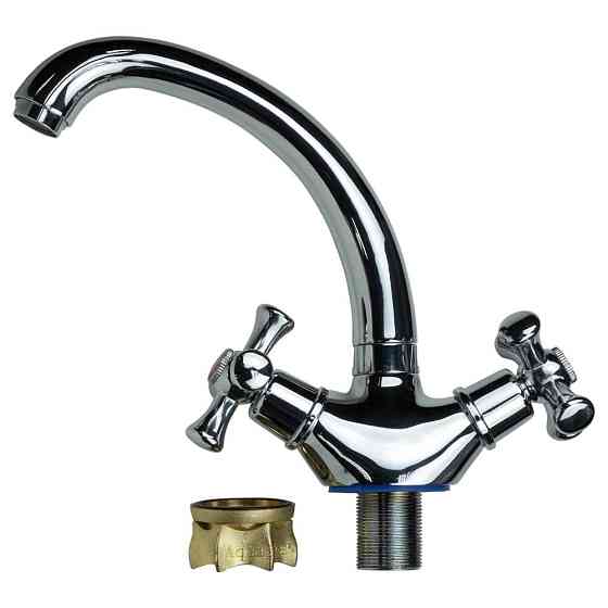 Змішувач PL 1/2" для кухні гусак короткий вухо на гайці AQUATICA PL-4B355C (9777100) Київ