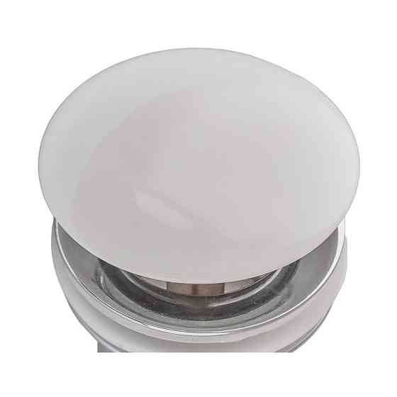 Донный клапан для раковины Koer PW-07-11 1 1/4'' с переливом автоматический СLICK-СLACK (Белая керам.накл.) (KR5784) Киев