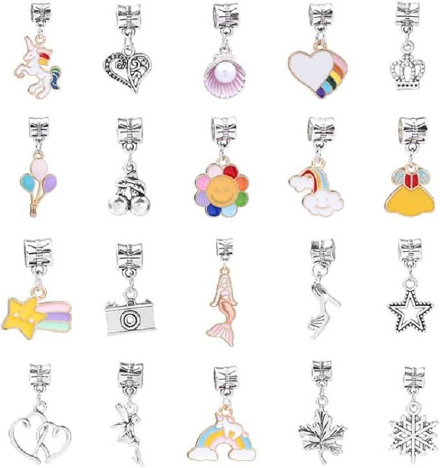 Детский набор для творчества для создания шарм браслетов и колье из бусин в подарочной коробке 63 шт Киев - изображение 2