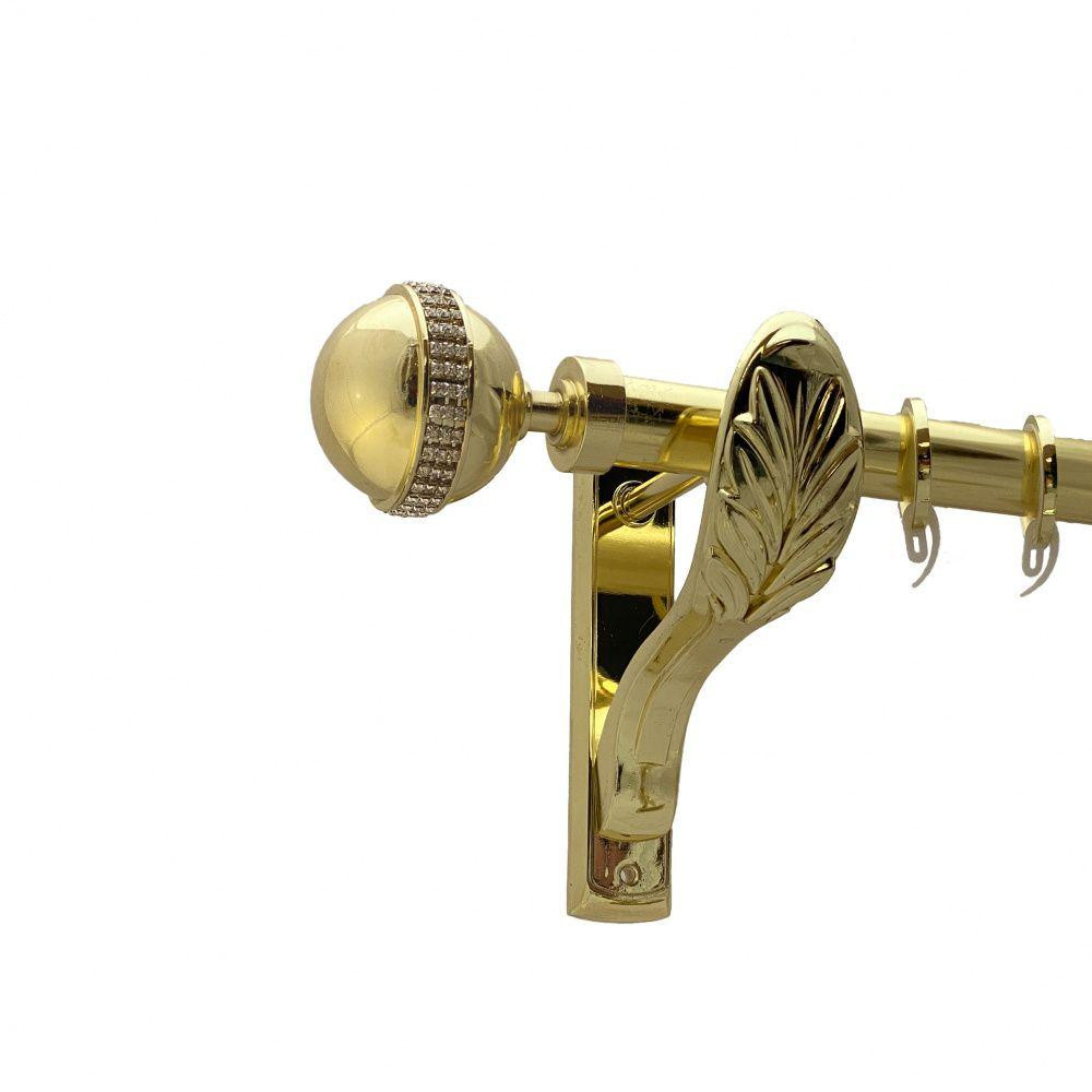 Карниз Orvit Авея металевий однорядний ретро гладка труба кільце фасонне металеве Золото 25 мм 160 см (00-00009795) Львів - фото 1