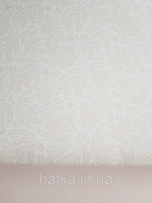 Шпалери флізелінові дитячі еко Lutece Tartine et Chocolat листя гілочки рожеві квіти на білому Київ - фото 2