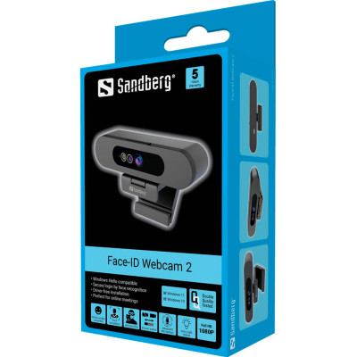 Веб-камера Sandberg Face-ID 2 HD 1080p Windows Hello USB-C/USB2.0 Black (134-40) Вінниця - фото 9