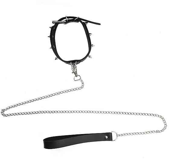 Нашийник з шипами та повідцем Art of Sex - Collar Spikes and Leash Sex Aura Київ