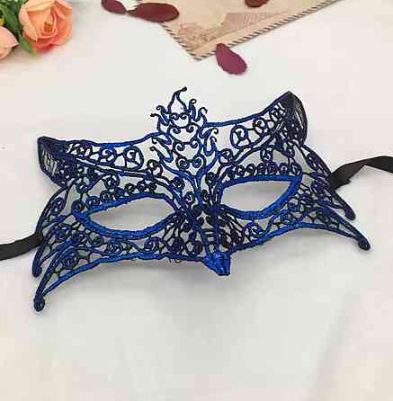 Маска карнавальна Лисиця на лице one size синій Київ