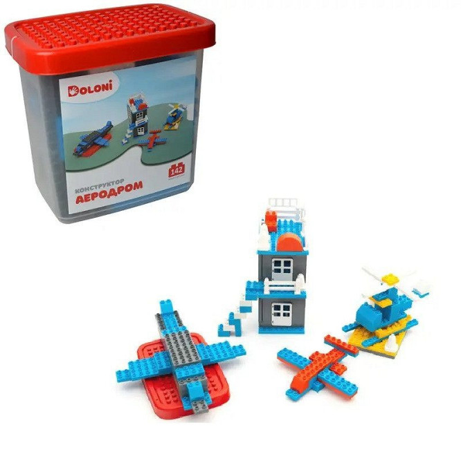 Конструктор "Аеродром" 013888/33 в пластиковому боксі 142 деталі Вінниця - фото 2