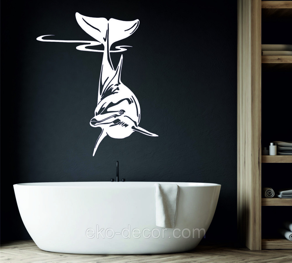 Декоративное настенное Панно «Дельфин» Декор на стену 110*94 см, Белый Киев - изображение 1