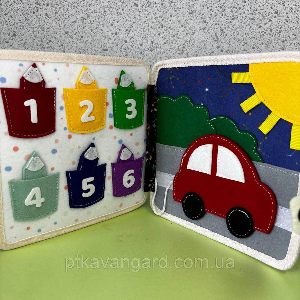 Фетрова книга-бізіборд розвиваюча "Їжак" (шнурівка, сортер, елементи на липучках) 25004 Хмельницький - фото 4