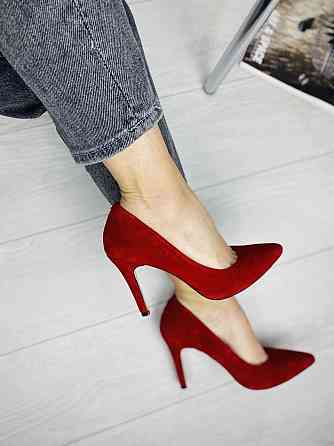Nivelle Туфлі жіночі NIVELLE червоні натуральна замша каблук 10см 37р (1826/91-9535) Коломия
