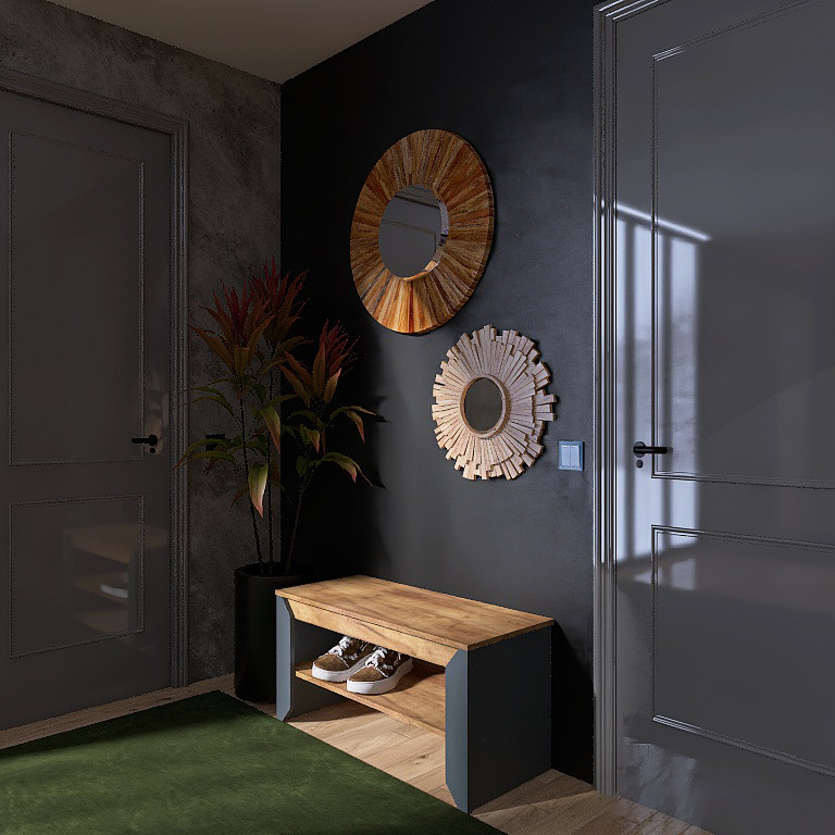 Тумба для обуви Эверест Нордик-900 90х38х45 см Графит + Дуб крафт золотой (DTM-5546) Львов - изображение 3