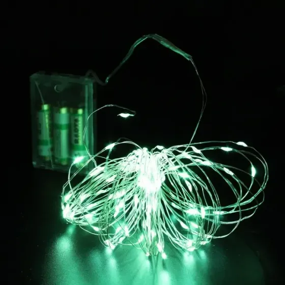 Xmas гирлянд 200 Led (Copper) на медной проволоке (Капля росы) G Зеленая от батарее+USB 7297 Киев