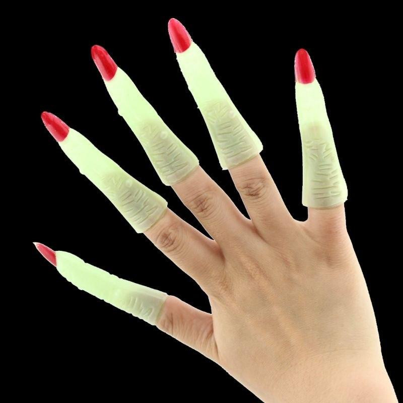 Ногти на Хэллоуин пальцы ведьмы накладные с длинными когтями для карнавального костюма салатовые Киев - изображение 9