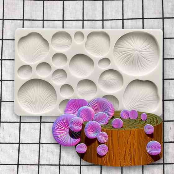 Молд силиконовый Грибы 155 на 95 мм серый Киев