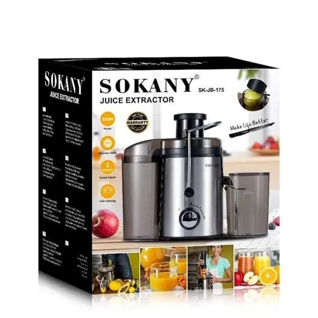 Соковыжималка SK-JB-175 электрическая 500 Вт с двумя скоростями и корпусом из нержавеющей стали Одесса - изображение 3
