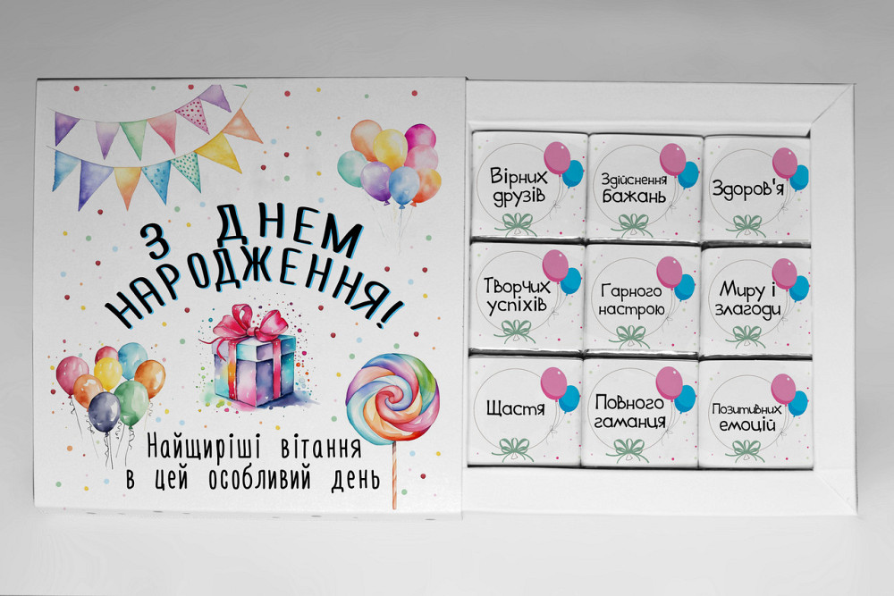 Шоколадний подарунок на день народження, набір шоколаду імениннику/іменинниці Одеса - фото 1