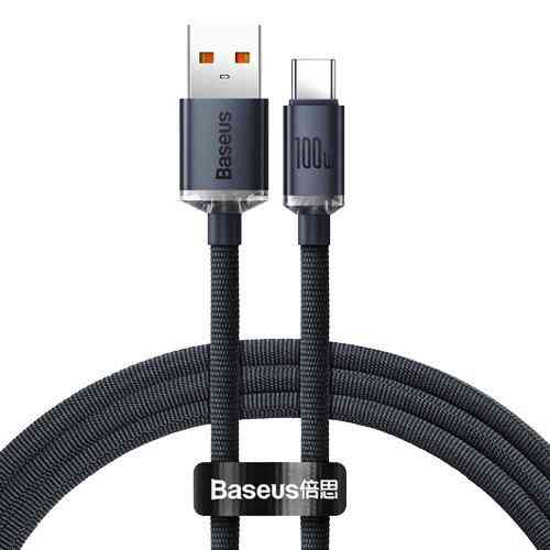 Кабель Baseus Crystal Shine USB 2.0 to Type-C 100W 1.2M Черный (CAJY000401) Киев