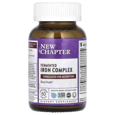 Мінерали New Chapter Залізо ферментований комплекс, Fermented Iron Complex, 60 таб (NCR-00636) Вінниця