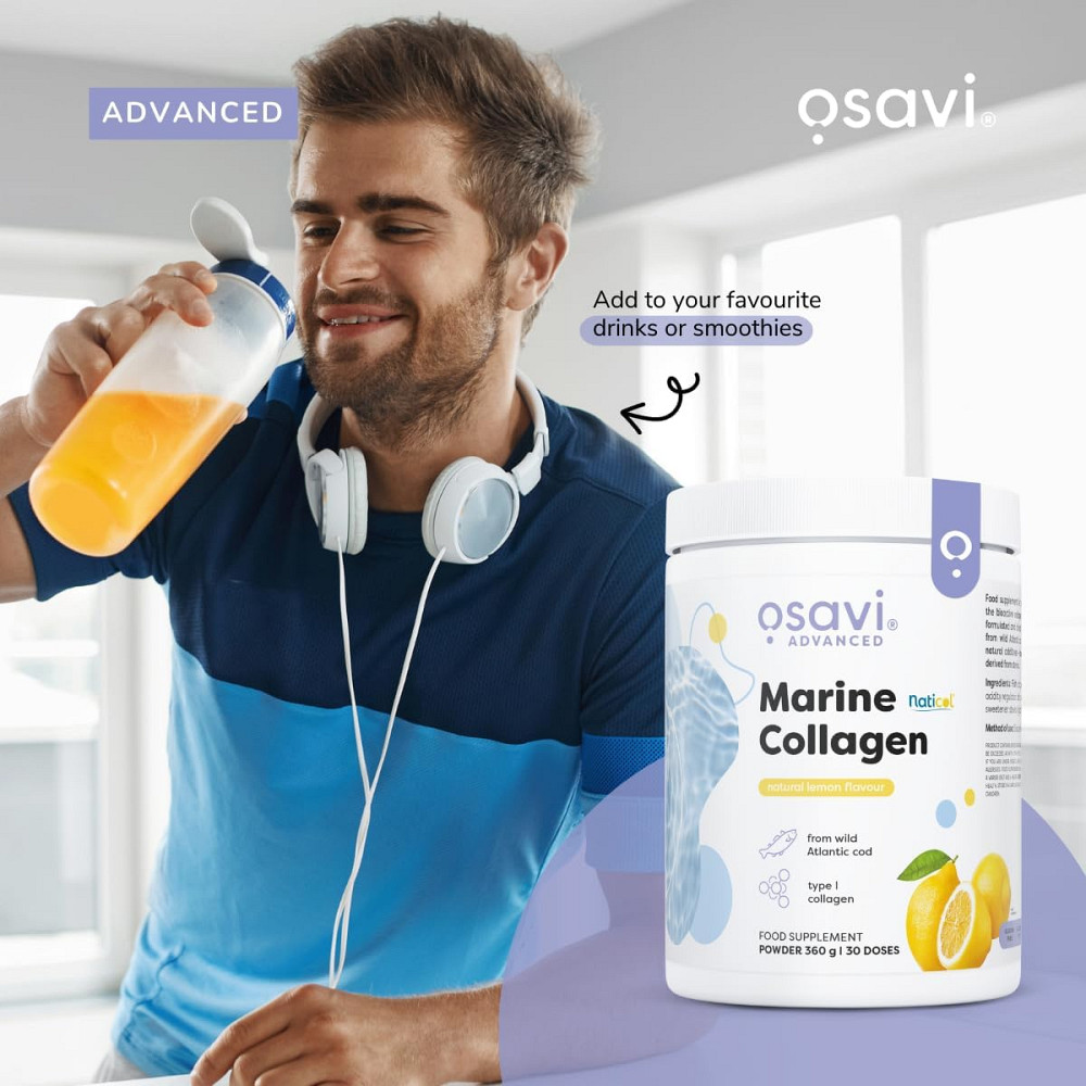 Пептиды рыбного коллагена Osavi Marine Collagen 360 г, лимон Луцк - изображение 3