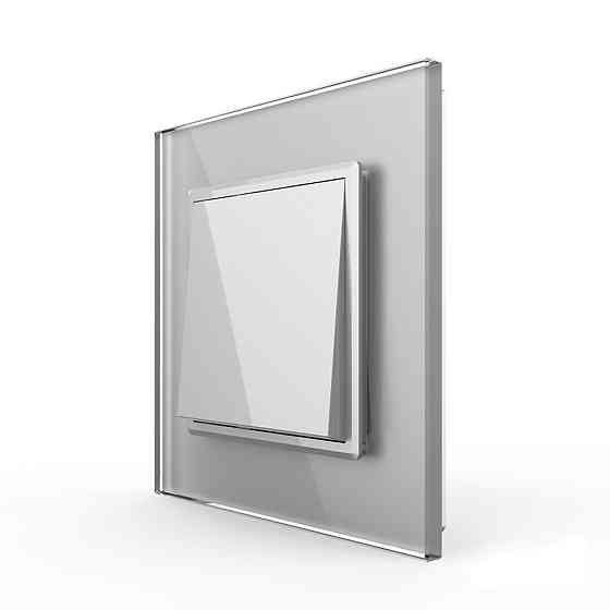 Одноклавішний перехресний вимикач Livolo сірий скло (VL-C7FCMM10A-2IP) Коломыя