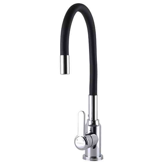 Змішувач для кухні DOMINO ELLIPSE DCC-203L-BLACK  гофровилив Чорний,,На Гайці Тернопіль