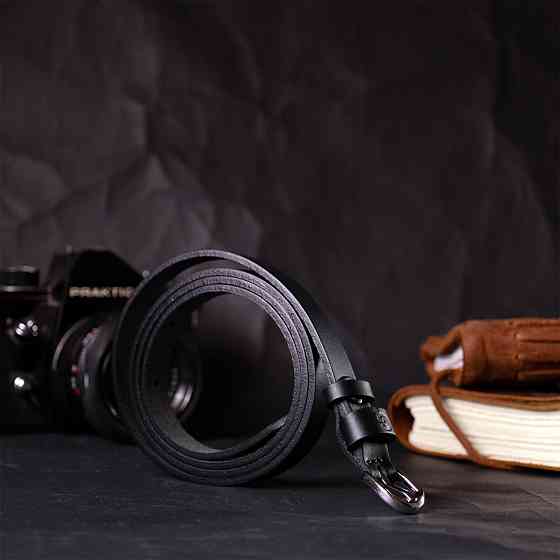 Бесподобный женский ремень из натуральной кожи Черный (GRANDE PELLE) Киев