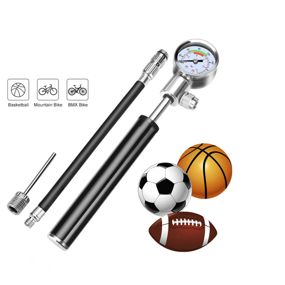 Портативний велосипедний насос високого тиску з манометром Feel Fit QT-020 чорний Бровари - фото 3