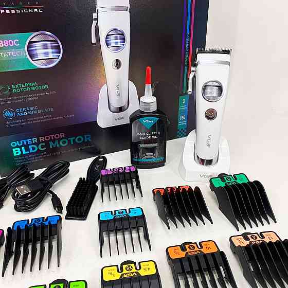Машинка для різних стрижок акумуляторна, Професійний тример з насадками, Миюча машинка для стрижки HV-79 Львів