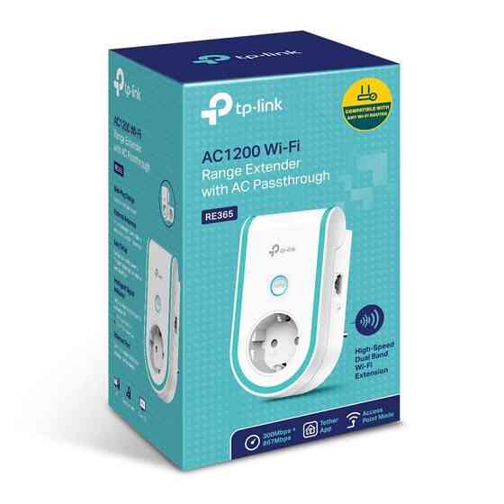 Бездротовий повторювач/розширювач WiFi сигналу TP-Link RE365 (AC1200, 1xFE LAN, 2 внутрішні антени, 250 г Харків